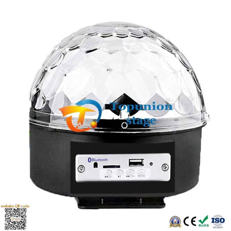 9 Cor girando Bluetooth Magic Ball Light som do controle remoto DJ Crystal Effect Light ativado