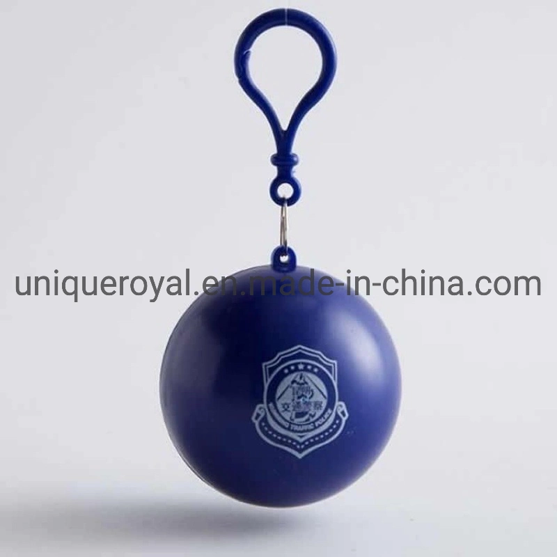 Disposable Raincoat Ball Keychain