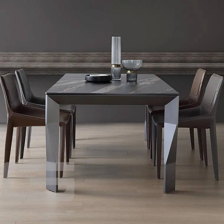 Square Italian Luxury Contemporary Mable Dining Room Table