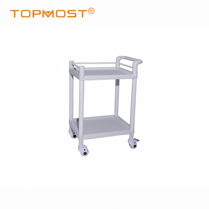 Hospital Furniture Mobile ABS Plastic Utility Trolley Medical Instrument Nursing Cart