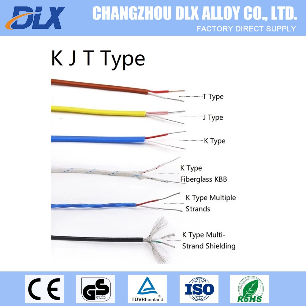 ANSI PTFE/PVC/PFA/Fiberglas-Isolierung K Typ KX Thermoelement-Verlängerungskompensationsdraht Kabel