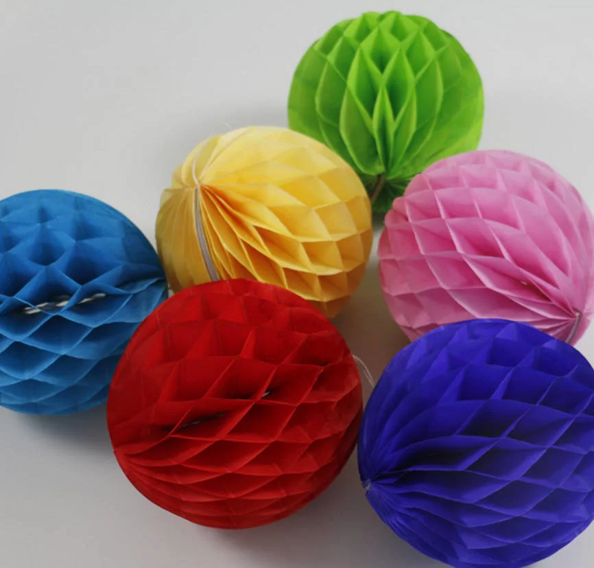 Wholesale/Supplier High quality/High cost performance  Round Colorful Tissue Paper Honeycomb Balls Party Decoration Paper Balls