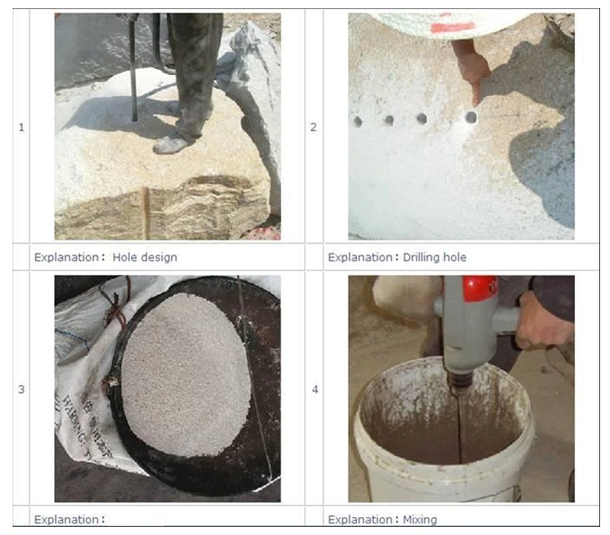 4/5/6/7/8 Stunden Spaltende Sandstein Schalllose Rissmittel