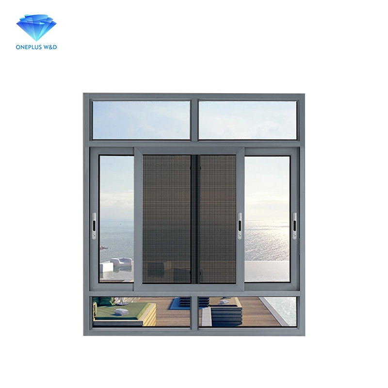 Graphic Design Horizontal Modern Sliding Windows and Doors Aluminium Double Glass Sliding Window