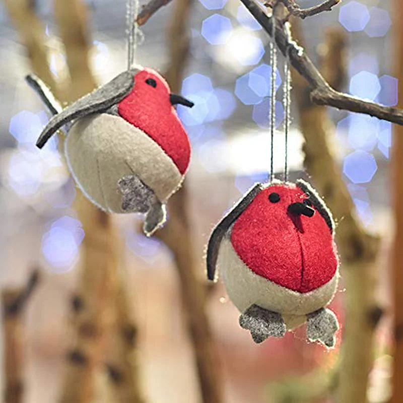 Decoración de vacaciones adorable Red Bird Figurita Doll Juguetes de Navidad