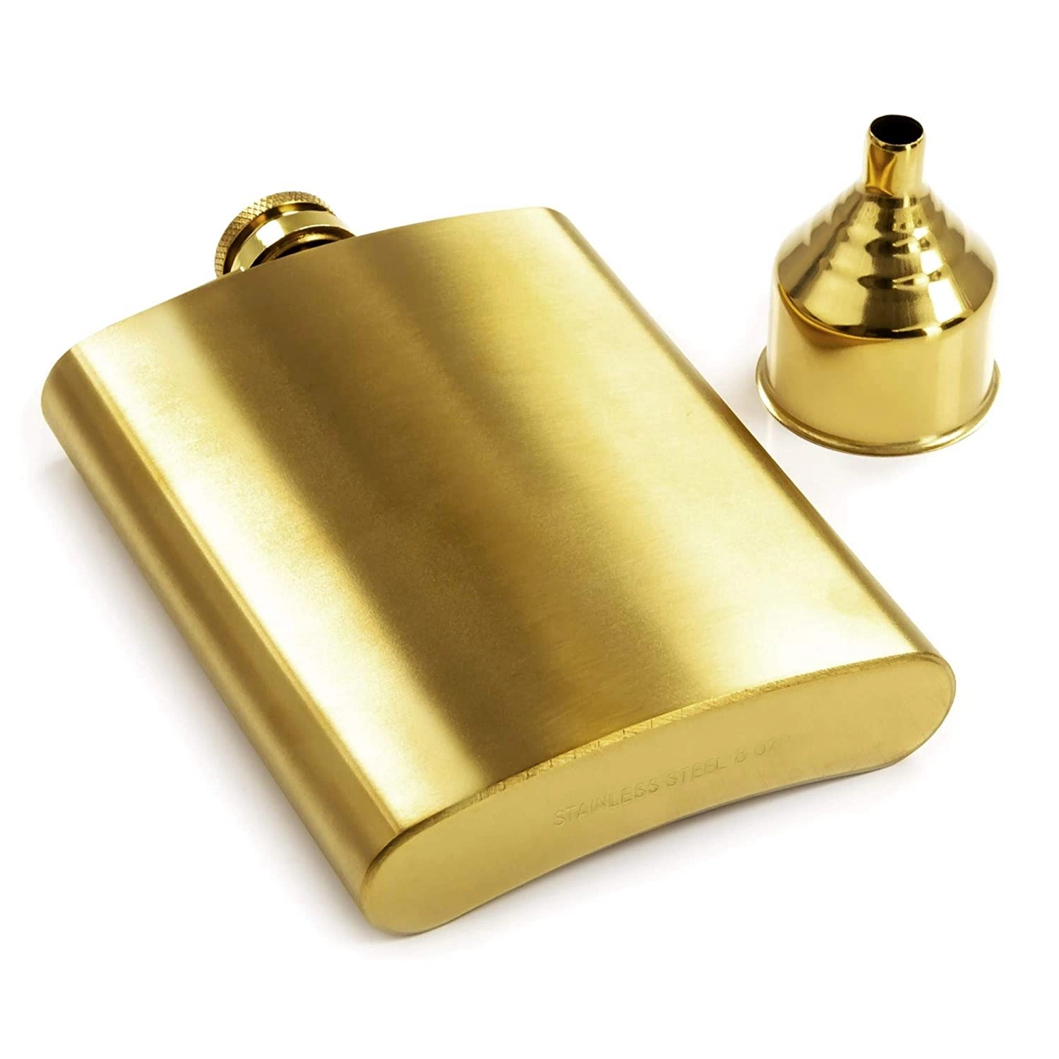 8 Oz Gold Copper Stainless Steel Hip Flask