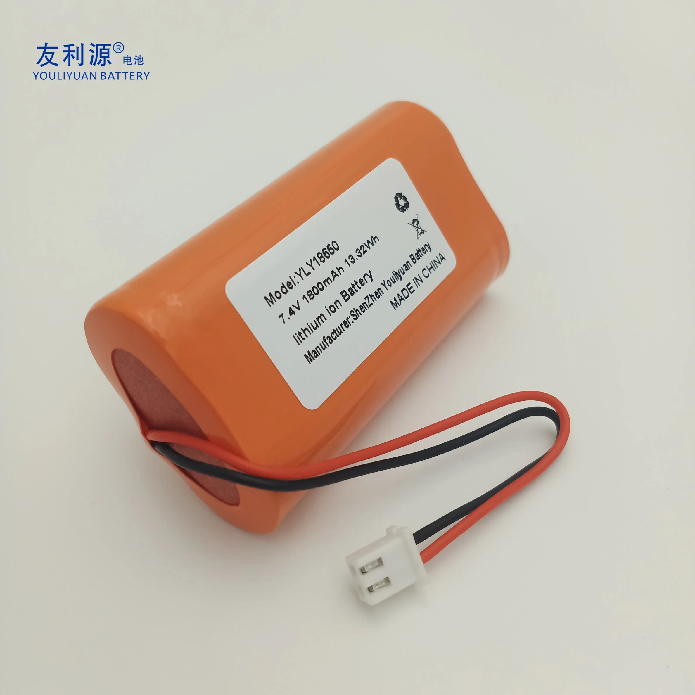 18650 Cell 2s1p 7.4V 1800mAh Rechargeable Lithium Battery for LED Light Head Lamp Walkie-Talkie