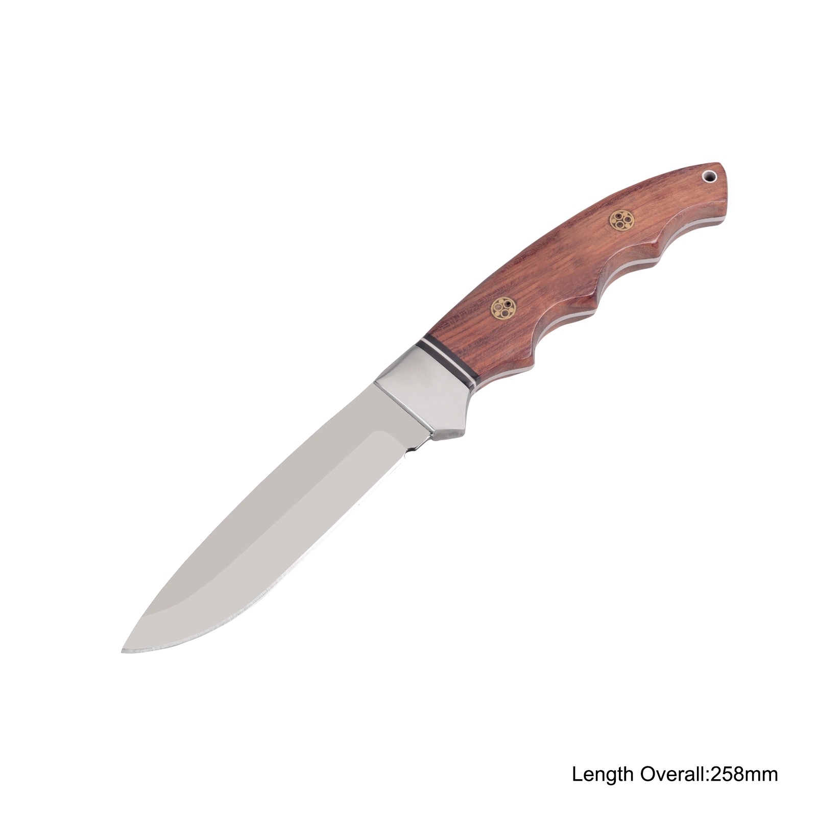 High quality/High cost performance  Stainless Steel Fixed Blade Knife with Wooden Handle (#31207)