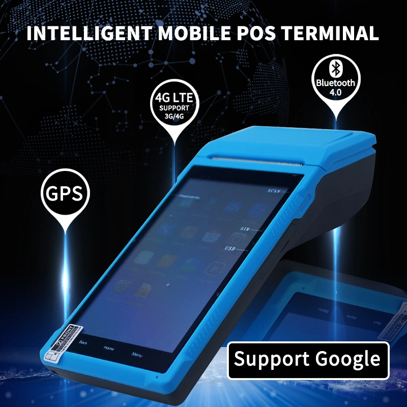 Hot Selling 4G Android Handheld POS Terminal with Receipt Printer for Restaurant