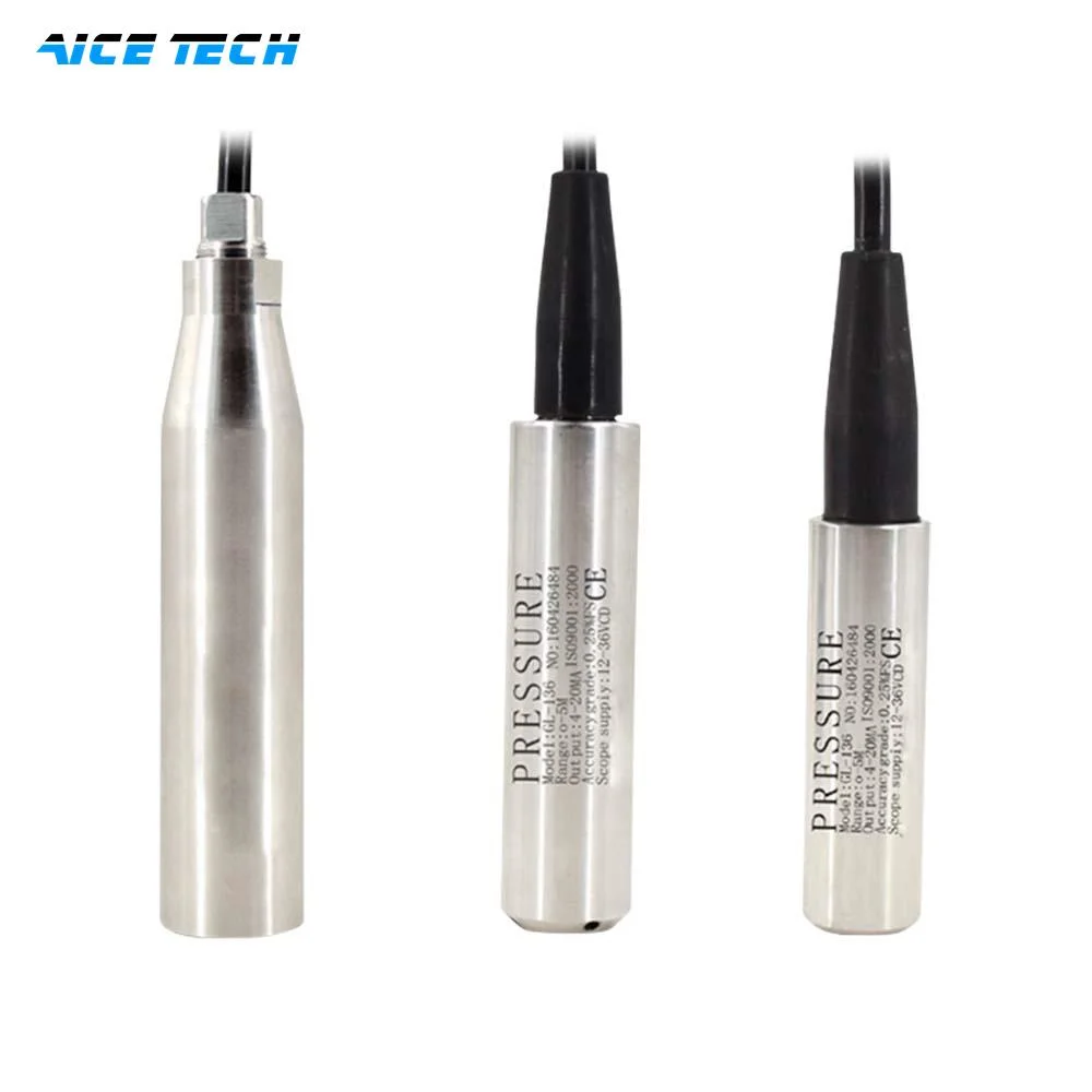 Aice Tech Stainless Steel Hydrostatic Probe Level Sensor Submersible Liquid Level Transmitter