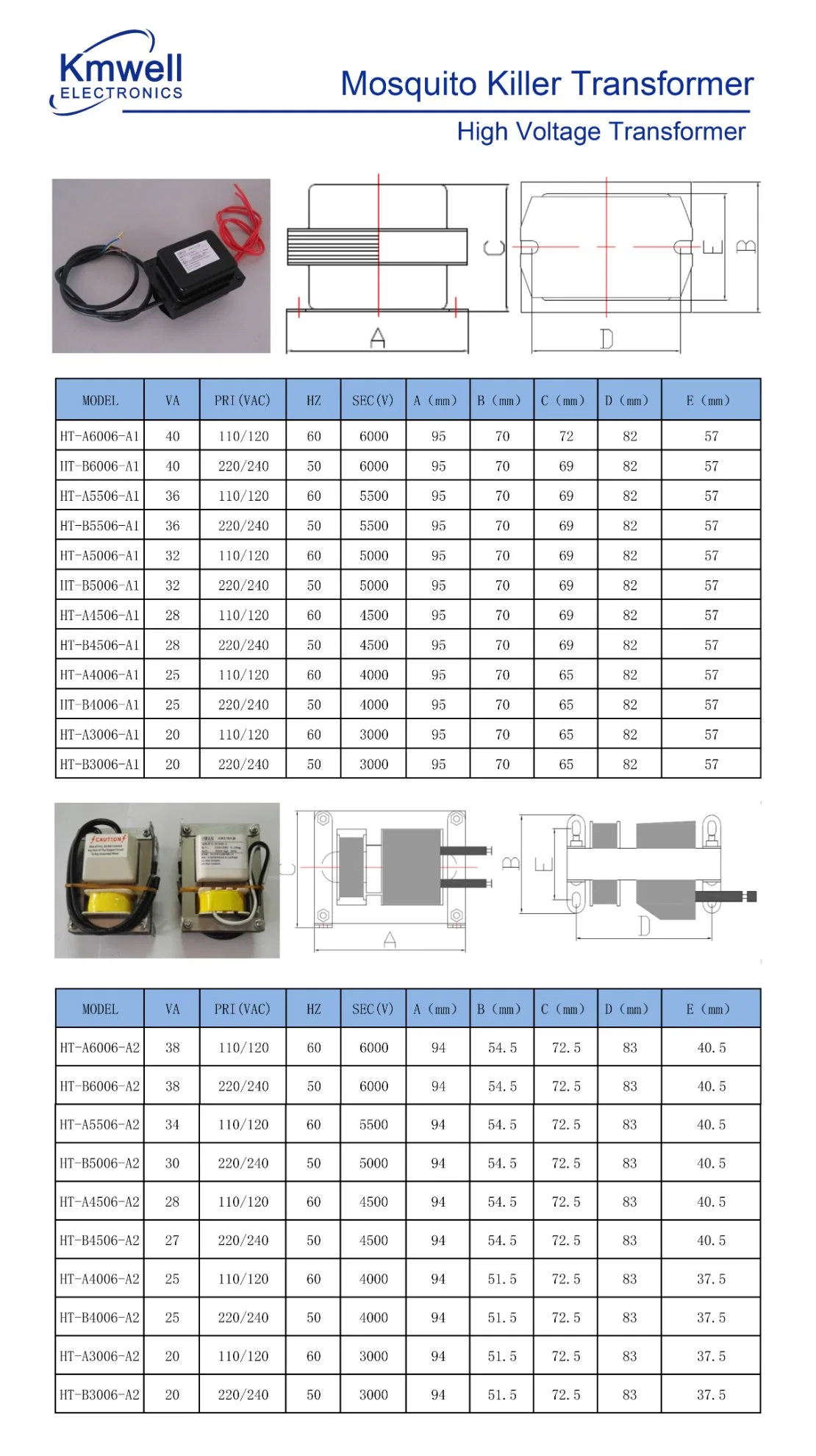 5500V Hv Transformer Step-up Transformer for Mosquito Killer Transformer