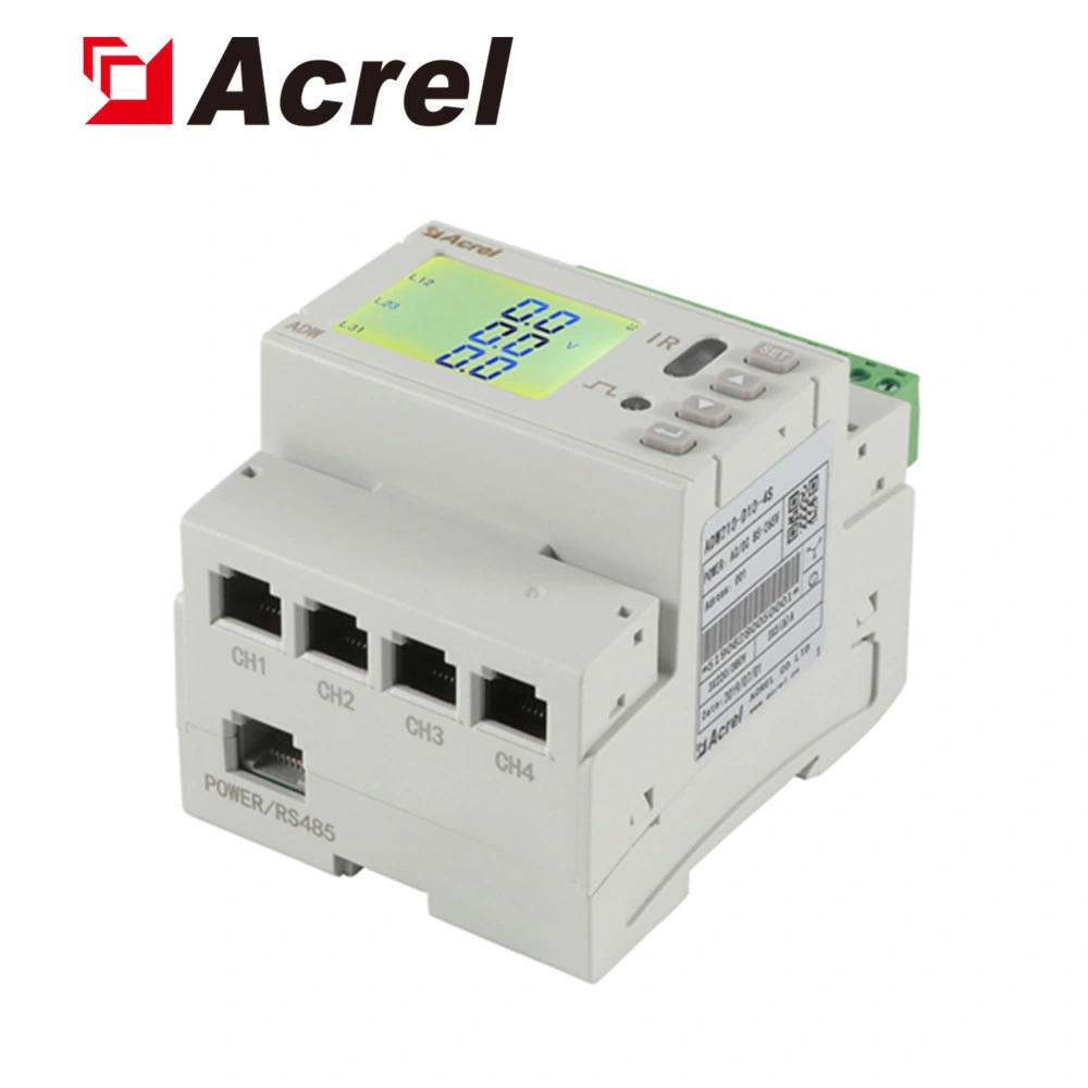 Bucle múltiple Acrel Iot Trifásico Trifásico Modular LCD Digital Analizador de Potencia Medidor de Potencia Medidor de energía Adw210-S10-1S