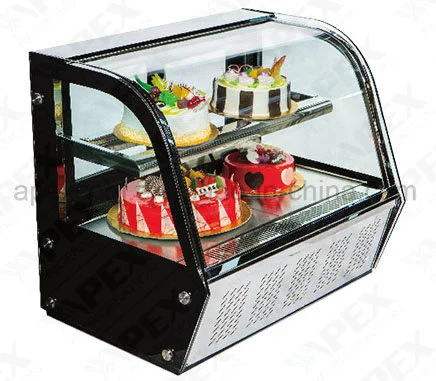 2 Shelf Stainless Steel Cake Display Showcase Pastry Display Cooler Commercial Refrigerator