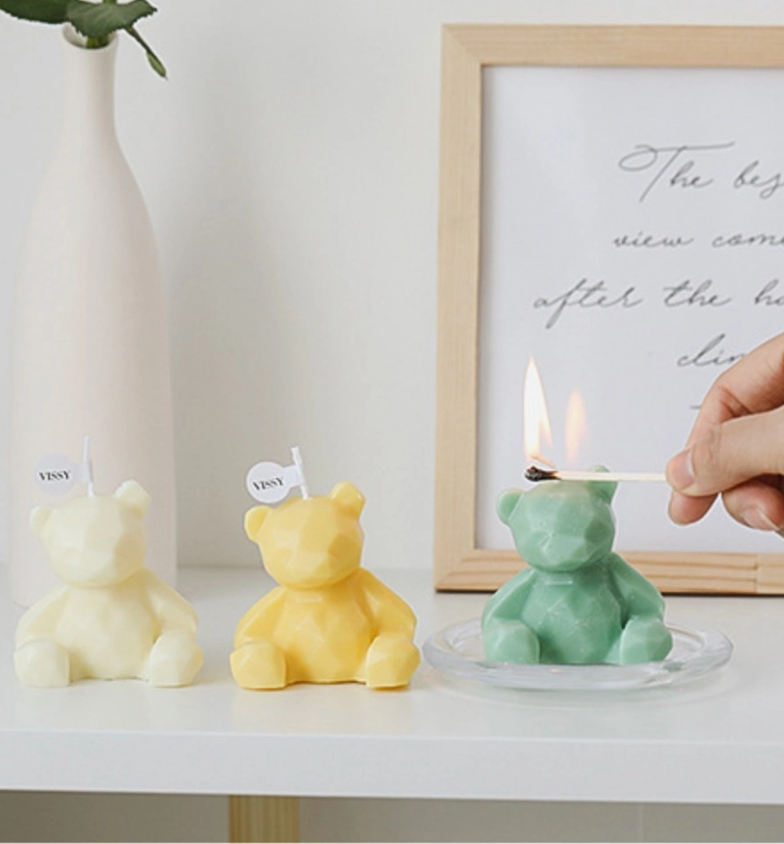 Personalizar velas aromáticas lindo oso de la burbuja pequeña fragancia relajante regalo aromaterapia