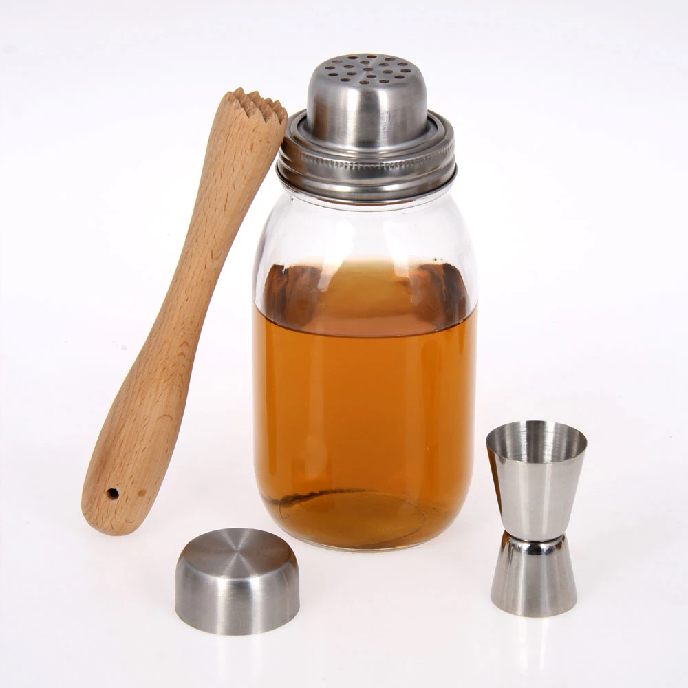 Professional Bar Tools Glass Wine Cocktail Shaker Sets Barware Pot Kettle Liquor