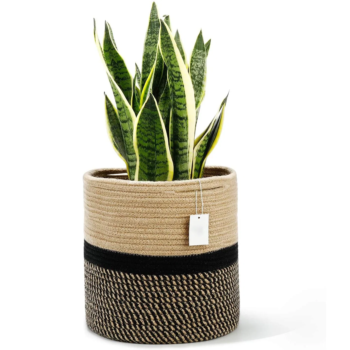 Panier de plantes en corde tissé moderne Home décor Panier de plantes Avec poignées