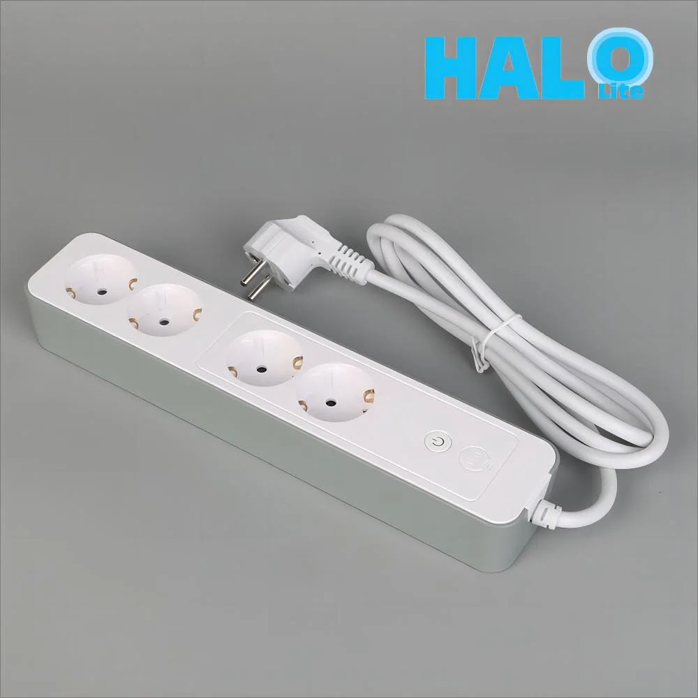 Haloliteeu Smart Power Strip 2+2 (alemán) APP Control de Tuya O Smart Life y control de voz por Google Assistant y. Amazon Alexa Power Strip