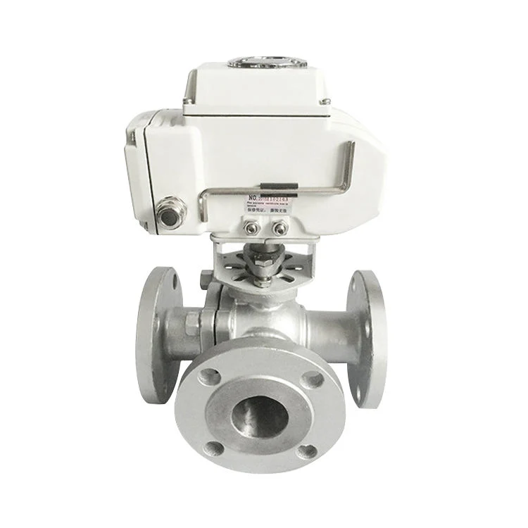 Best Seller DN20 Three 3 Way 4 Inch Three-Way Ss Electric PTFE Seat Flange Motorized T-Type Ball Valves