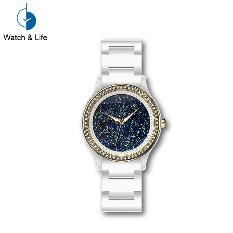 Fashion Ladies Watch Stainless Steel with Ceramic Wrist Watch