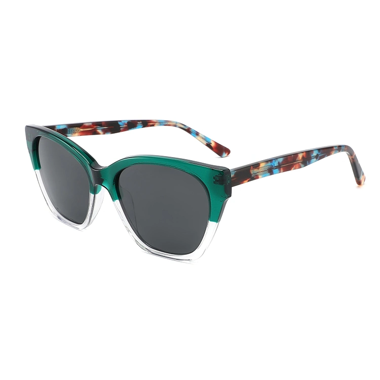 مصمم Acetate Lentes De Sol Fashion Big Frame OEM مستقطب نظارات شمسية من العدسة Leopard