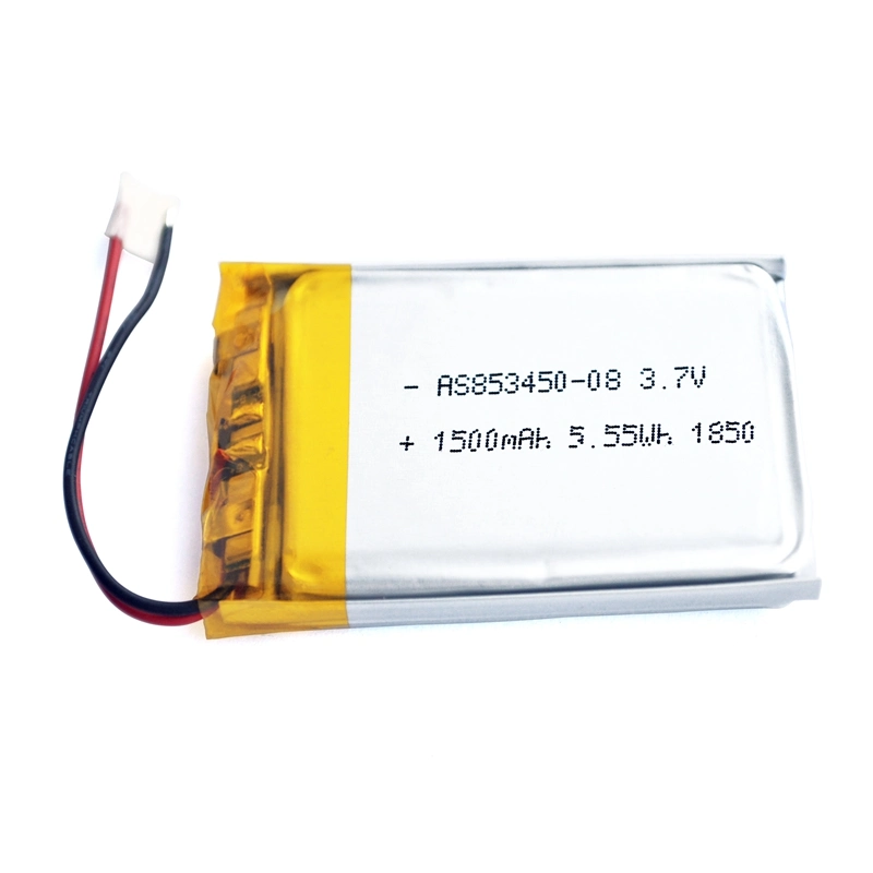 CE Certificate Rechargeable Battery 853450 3.7V 1500mAh Polymer Lithium Battery Pack