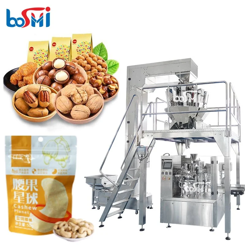 Automatic Cereal Dried Fruit Nuts Grain Frozen Food Stand up Ziplock Bag Zipper Pouch Packaging Machine Gummy Candy Pet Food Premade Bag Doypack Packing Machine
