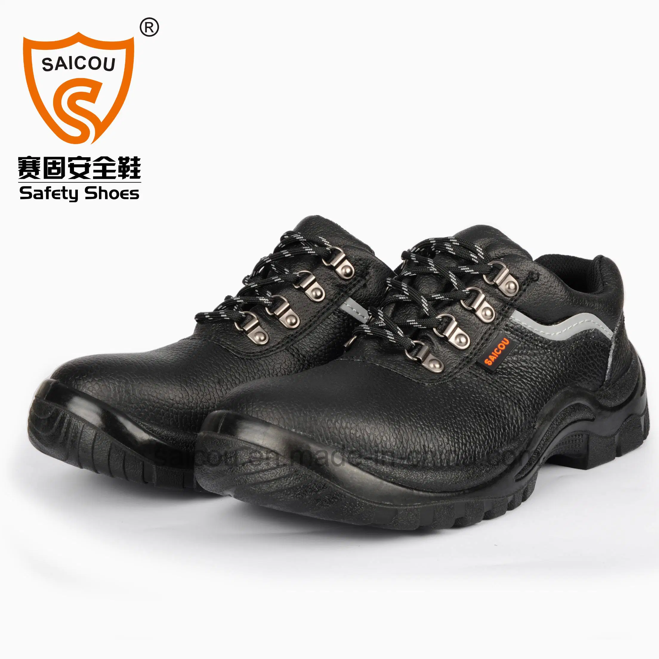 China Black Steel Buffalo Leather Security Safety Shoes