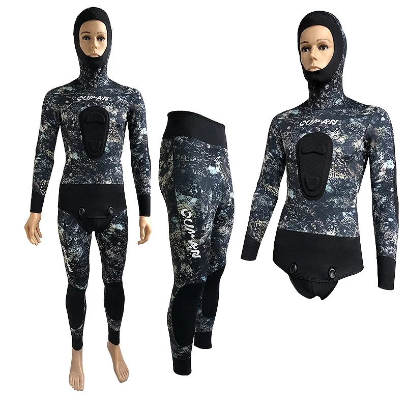 Korean Cr SBR Camo 3mm 5mm 7mm Sports Wetsuit Customized Spearfishing Full Body Women Men Kids Surfing Scuba Neoprene Camouflage One-Piece Swimming Diving Suit