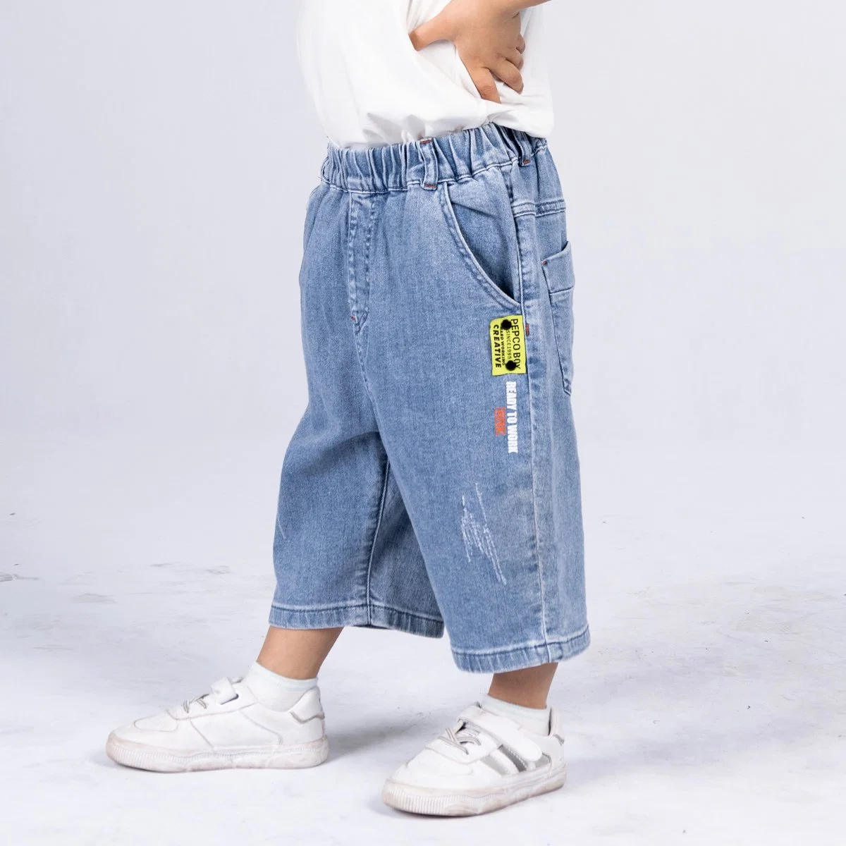 Custom 2023 Summer Children Wholesale/Supplier Fashion Print Casual Boys Denim Pants