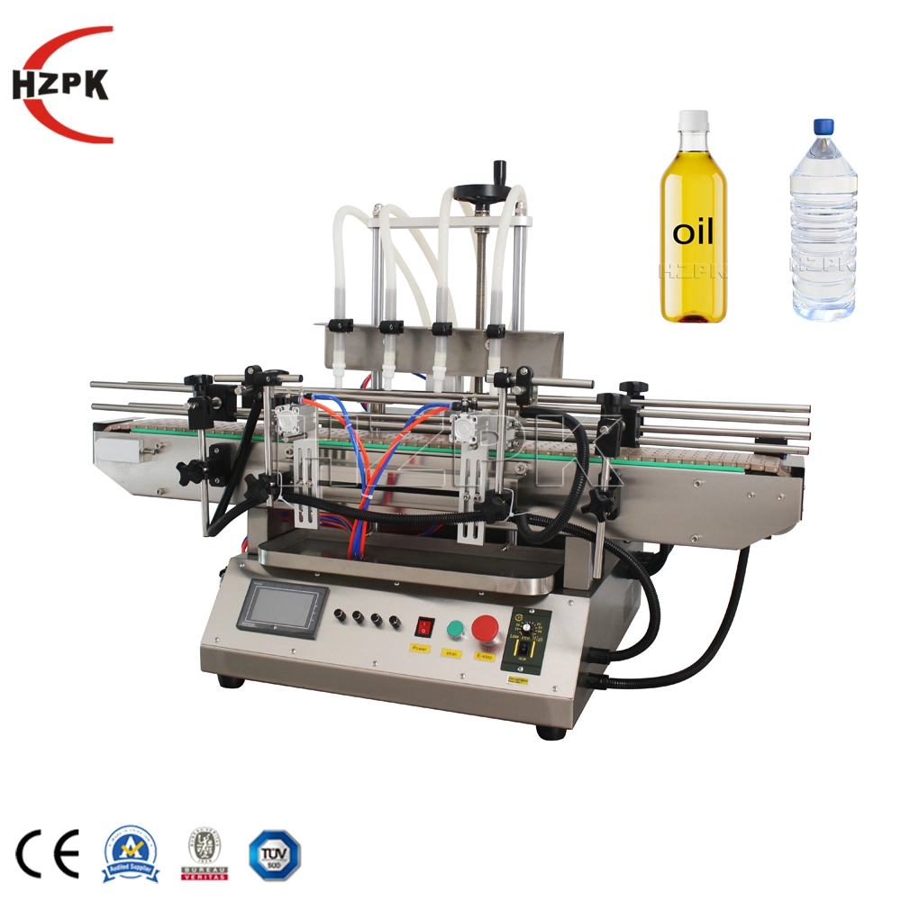 Hzpk Lotion Füllmaschine Table Top Liquid Filling Machine Beverage Flaschenfüllmaschine Waschmittel Füllmaschine Füllmaschine
