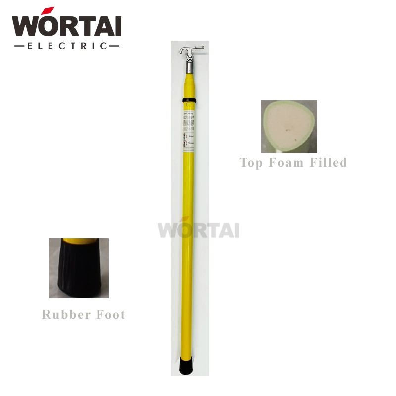 High Voltage Telescopic Fiberglass Hot Pole Insulating Electric Hot Stick