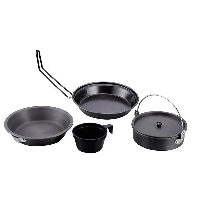 Hard Anodized Aluminium Cookset Camping Pot Lightweight Cookware Set