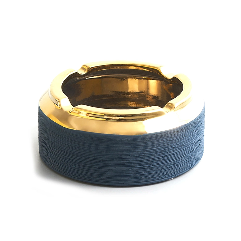 European Modular Light Luxury Ins atmósfera simple Cerámica Golden Ashtray