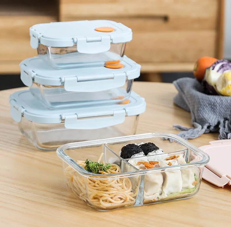 Eco-Friendly Food Meal Prep Containers with Bamboo or BPA Free Plastic Lid Wooden Glass Food Storage High Quality Glass Food Meal Prep Containers