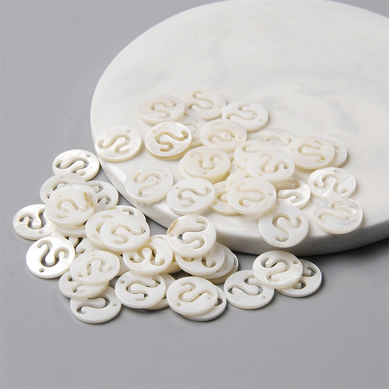 12PCS/Lot Hollow out Zodiac Natural White Mother of Pearl Shell Charm Constellation Pendant Beads Jewelry Accessories DIY