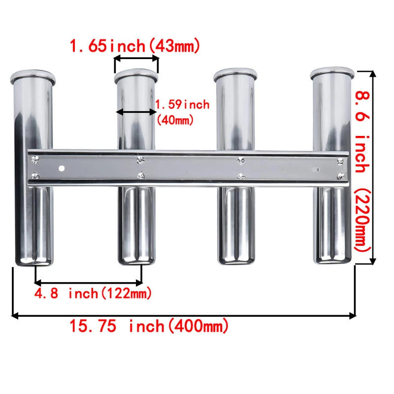 Специальный 4-полюсный вертикальный держатель для удоса для рыбалки на стене 316 Держатель удочке для ловильных штанг, монтируемый на стену из нержавеющей стали