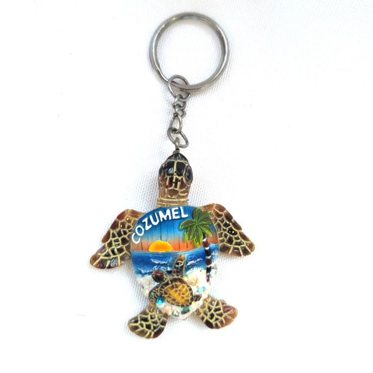 Venta al por mayor recuerdo de viaje Keyring Beach Sand resina Souvenir llavero