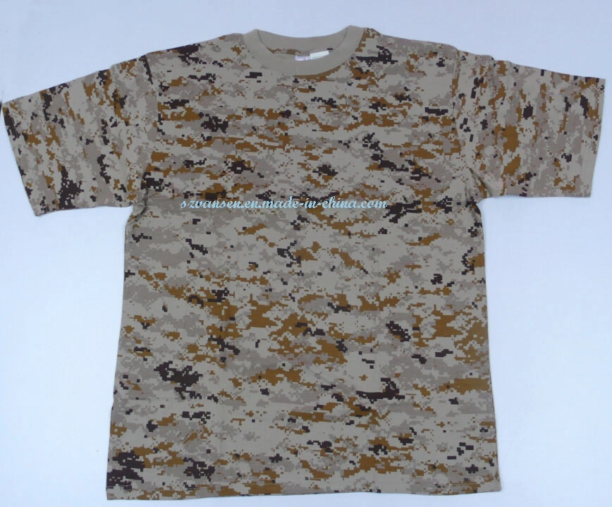 Knitted Desert Digital Camouflage Cotton T-Shirt