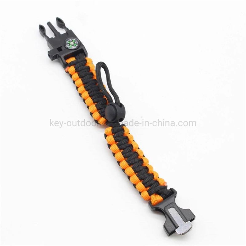 Supervivencia ajustable Paracord Deportes Emergency Pulsera de Rescate Ultimate Equipo de supervivencia táctica para caminatas, acampadas, pesca y caza