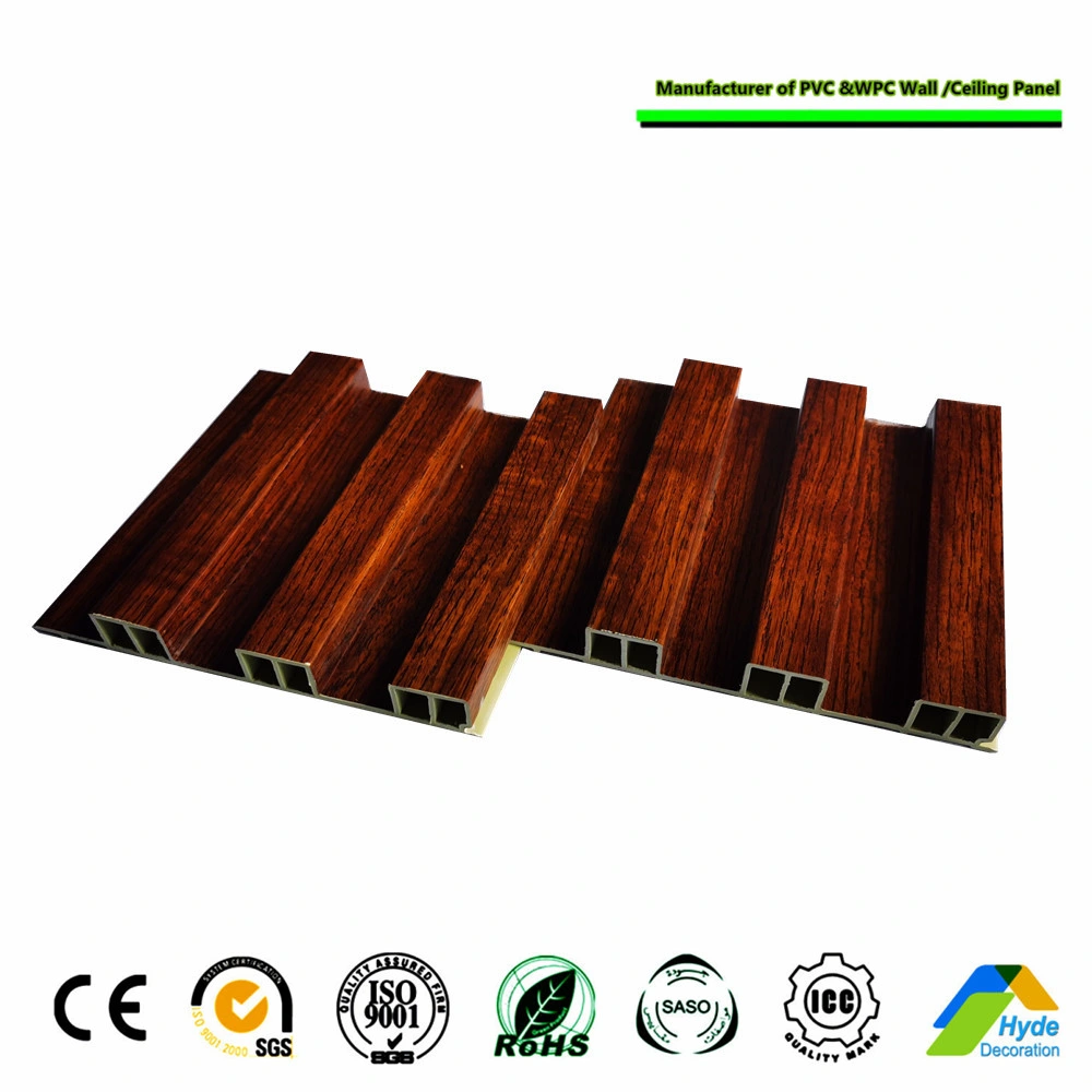 Wholesale/Supplier Interior Decorative Baboo Charcoal Wood Veneer WPC Slat Paneling Fluted Wall Cladding Integrated PVC Wooden Louver Panel