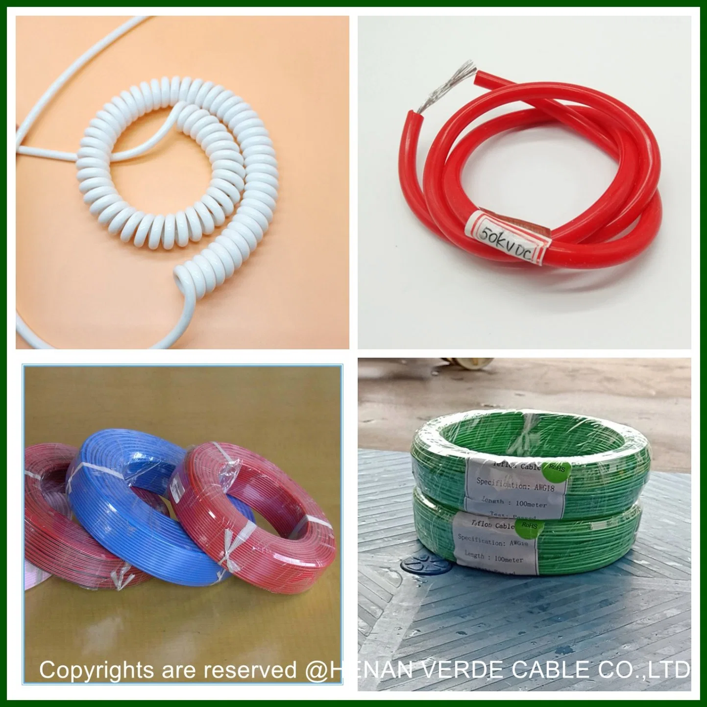 Factory Direct Sales Coil Cables PUR Silicone Spiral Coiled Power Spring Robot Cable