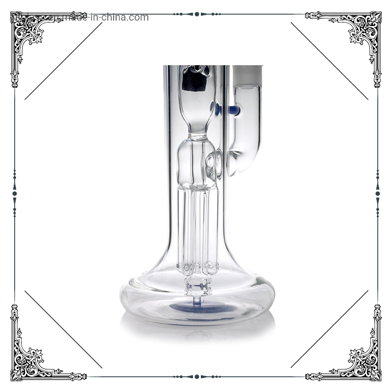 New Phoenix Star 17 Inches Glass Water Pipe Funnel-Shaped Perc Big Round Base Imported American Color Rod Glass Smoking Water Pipe