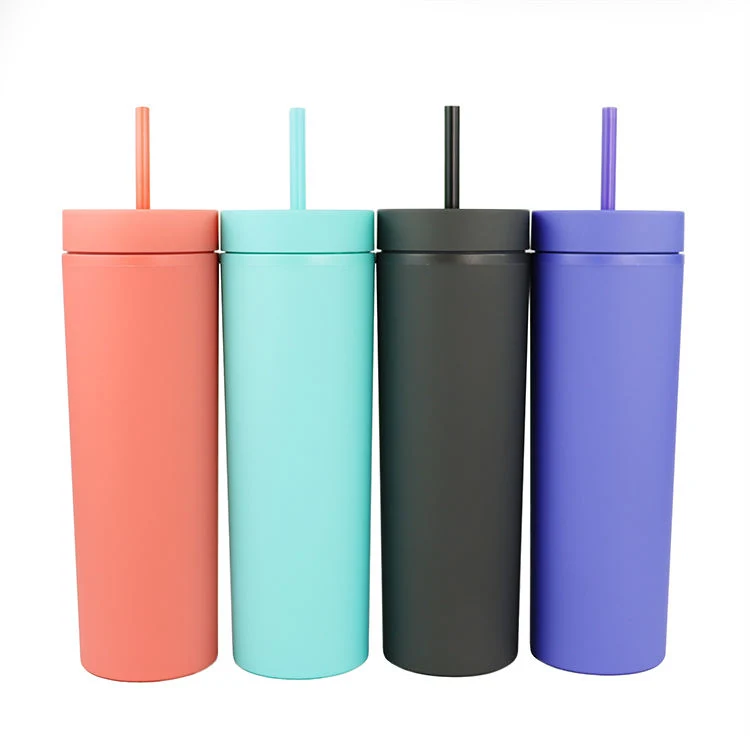 Tumbler Double Wall Plastic Cup Skinny Matte Mug