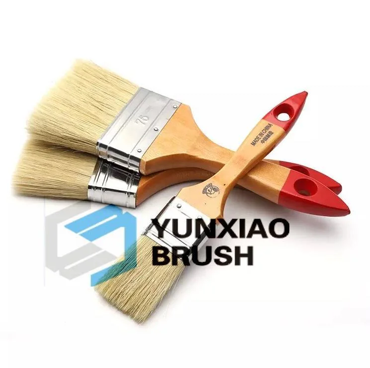 Popular Banglaesh Market Paint Brush Cleaning, 30% (50%) Bristles, Tainless Iron, Platane Wood Handle