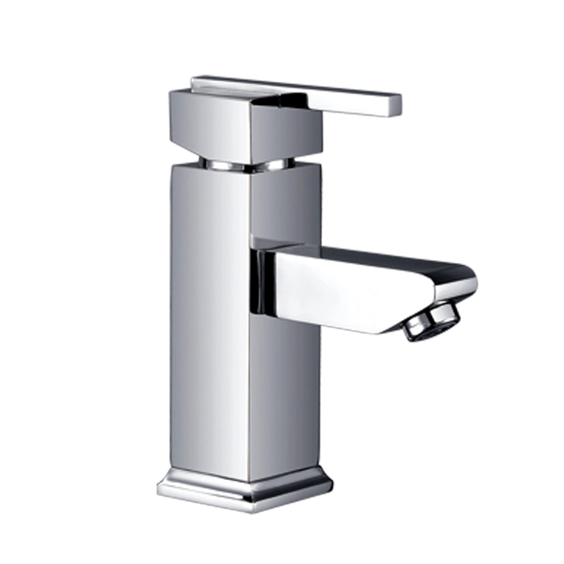 Square Brass Body Single Handle Bath Mixer Chrome Plated