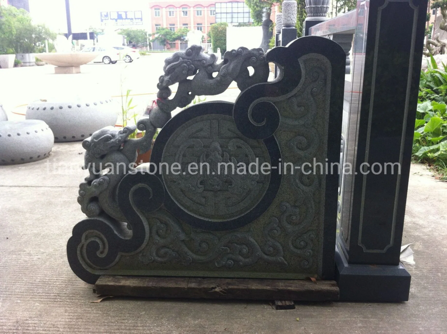 Temple Door Ancient Chinese Architecture Courtyard Gate Large Drum Hugging Shaped Bearing Stone Carving