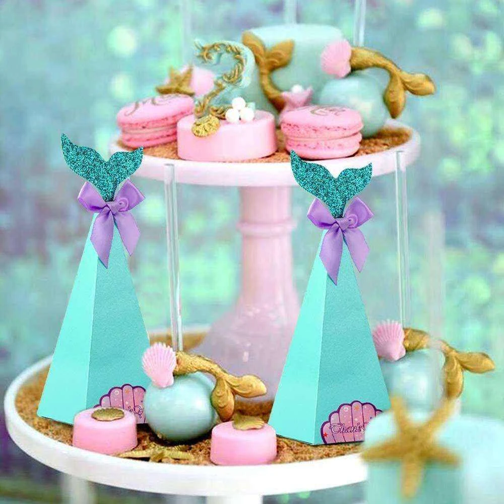 Popcorn-Boxen Mermaid Geschenkbeutel Baby Dusche Geburtstag Party Dekorationen