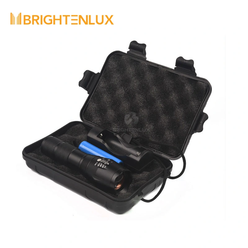 Brightenlux 1000 Lumen High Power Multipurpose T6 Portable 18650 Battery USB Rechargeable Metal Tactical Waterproof LED Torch Flashlight