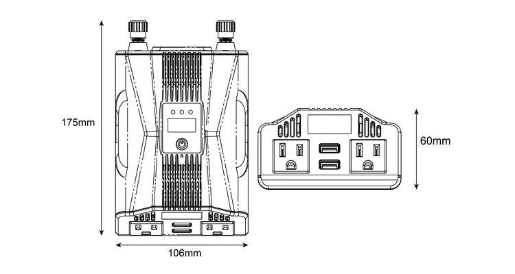 400W Car Power Inverter DC 12V to AC 110V Car Adapter with 5V 3.1A 2 USB Charging Ports