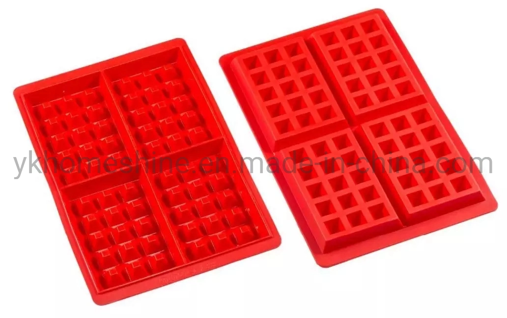 قوالب الوافل 4 ثقوب كعكة Silicone Waffle مطبخ الشوكولاته القديم كعكة الأواني تزيين طبخ قالب